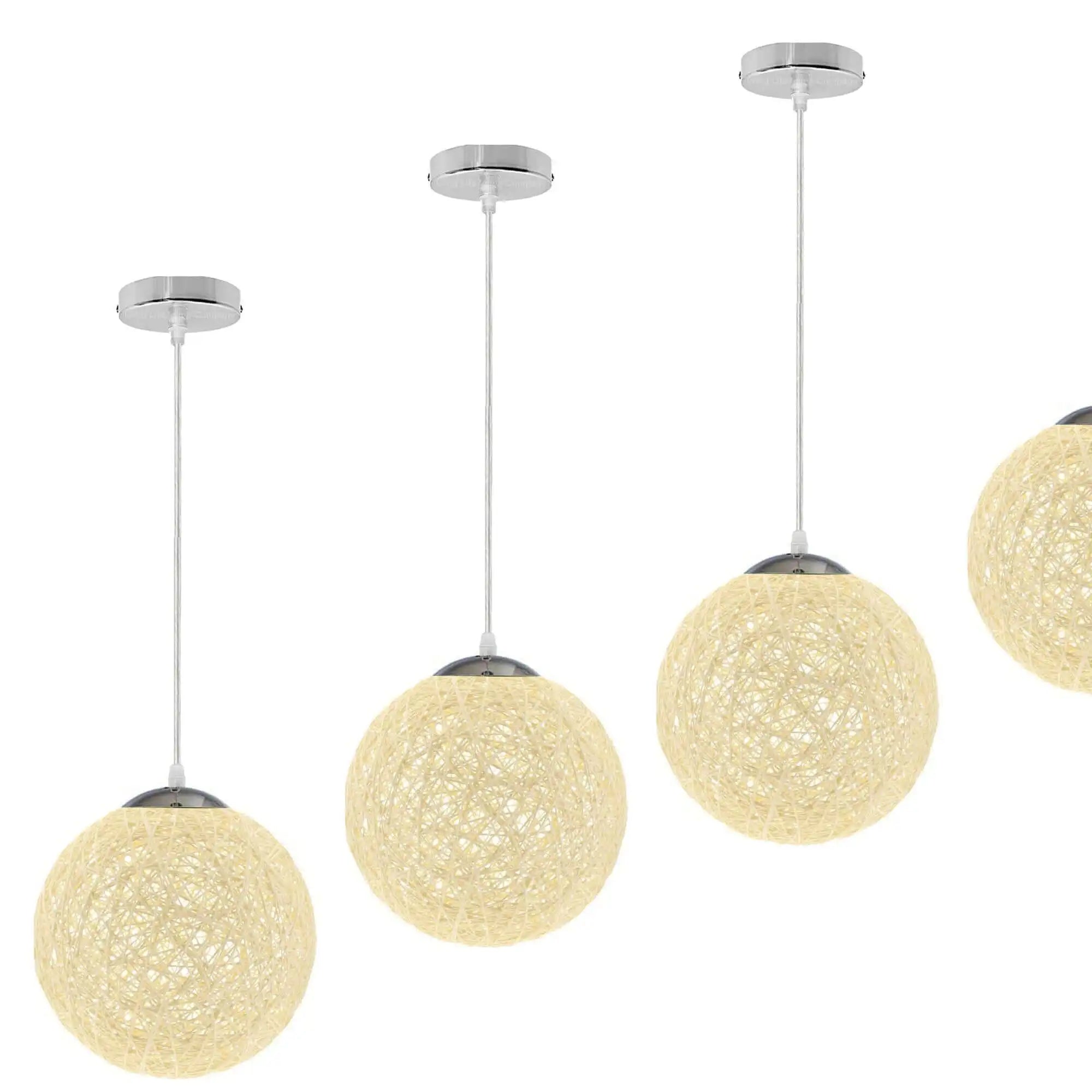 LEDSone Modern Medium Cream Rattan Pendant Light Lampshade Home & Garden > Lighting > Lighting Fixtures > Ceiling Light Fixtures > Bamboo Ceiling Lights > Cream Ceiling Lights > Pendant Lights > Bamboo Lights emmy-jane-boutique.myshopify.com