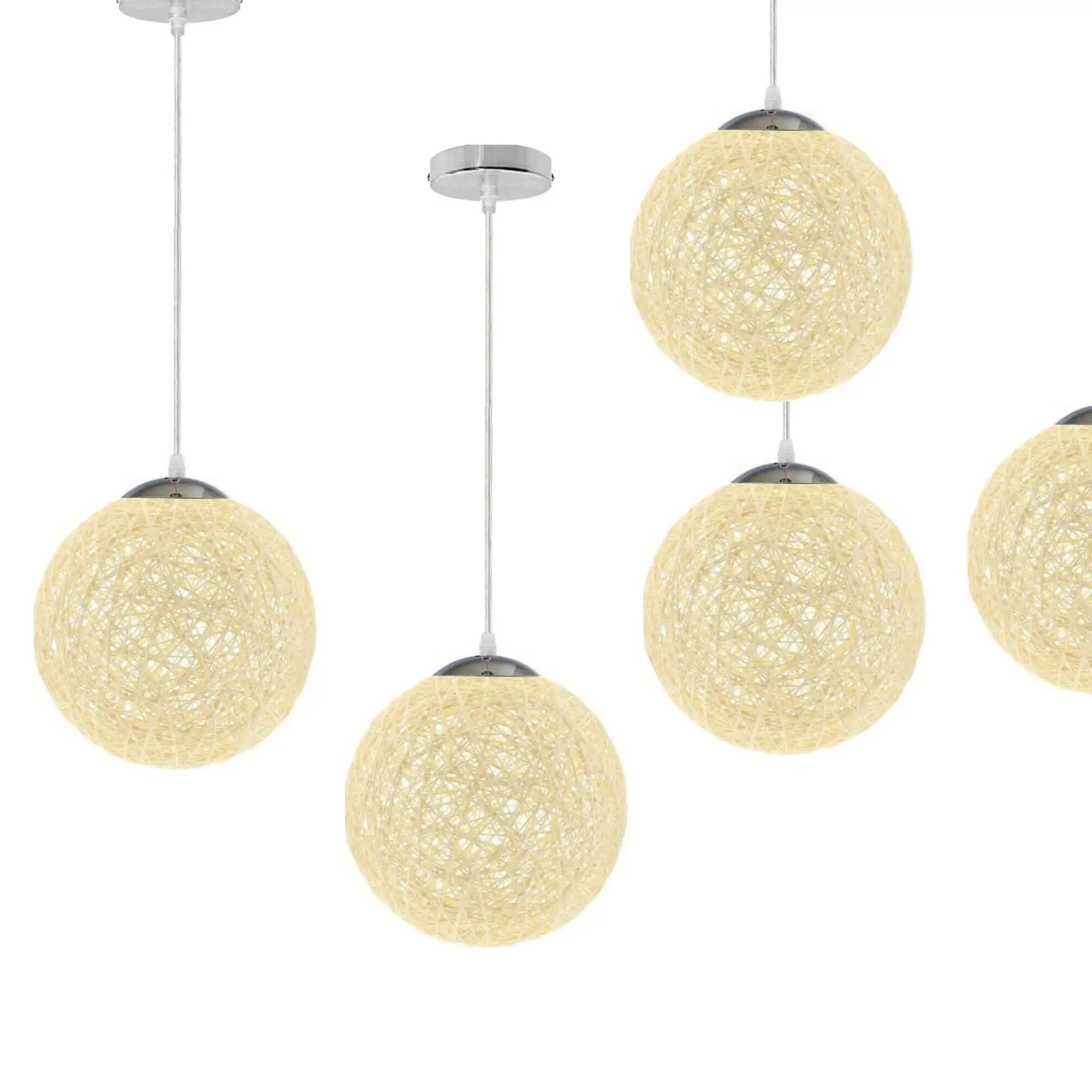 LEDSone Modern Medium Cream Rattan Pendant Light Lampshade Home & Garden > Lighting > Lighting Fixtures > Ceiling Light Fixtures > Bamboo Ceiling Lights > Cream Ceiling Lights > Pendant Lights > Bamboo Lights emmy-jane-boutique.myshopify.com