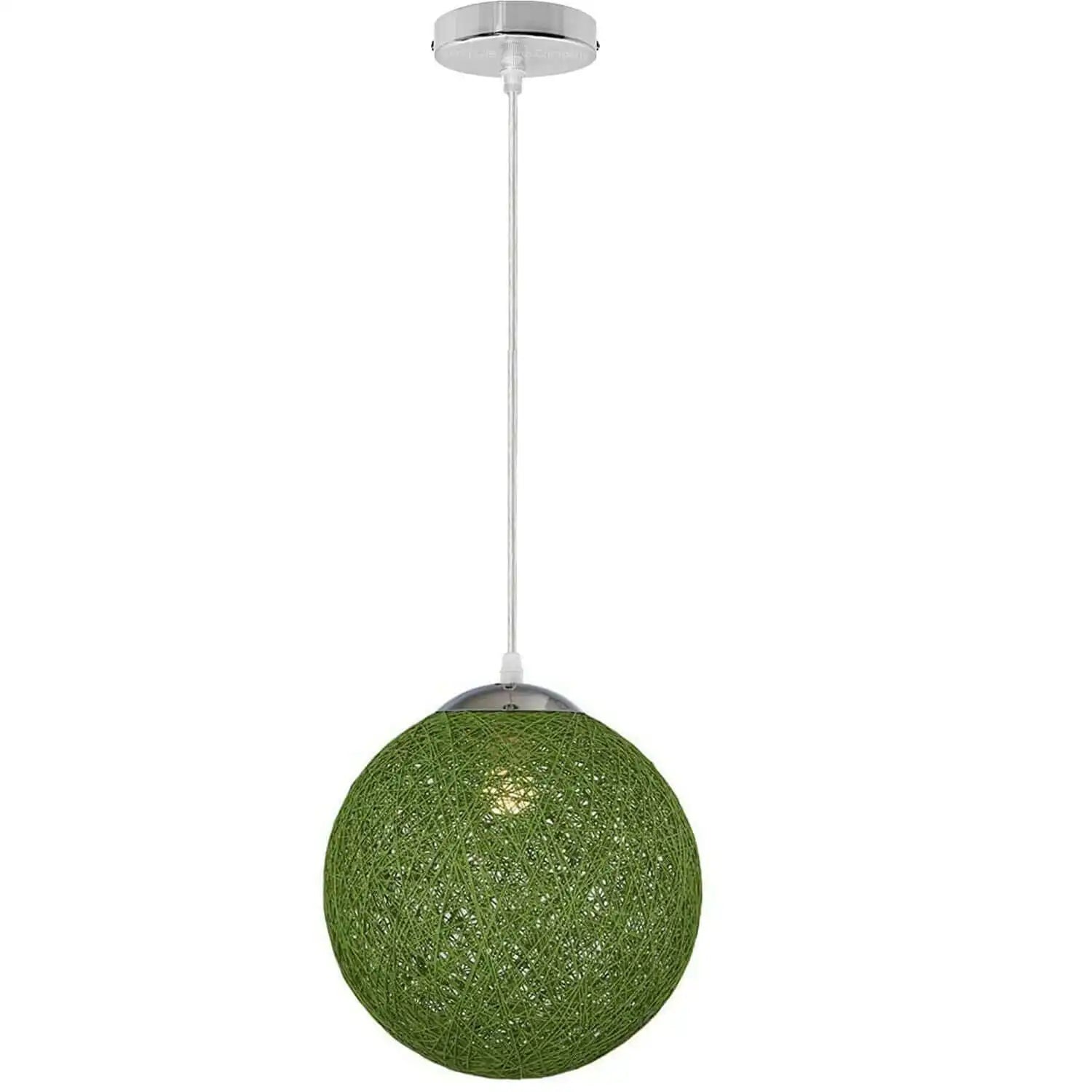 LEDSone UK Ltd Green Wicker Rattan Lampshade Ceiling Sepak Takraw Pendant Lamp Home & Garden > Lighting > Lighting Fixtures > Ceiling Light Fixtures > Bamboo Ceiling Lights > Green Ceiling Lights > Pendant Lights > Bamboo Lights emmy-jane-boutique.myshopify.com