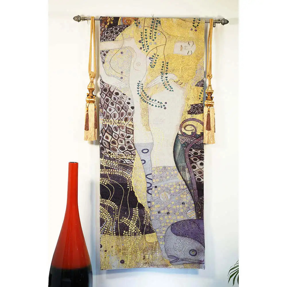 Signare Tapestry Gustav Klimt Portrait of Sea Serpent - Wall Hanging 68cm x 173cm Home & Garden > Decor > Artwork > Posters, Prints, & Visual Artwork > Tapastry Wall Hangings emmy-jane-boutique.myshopify.com