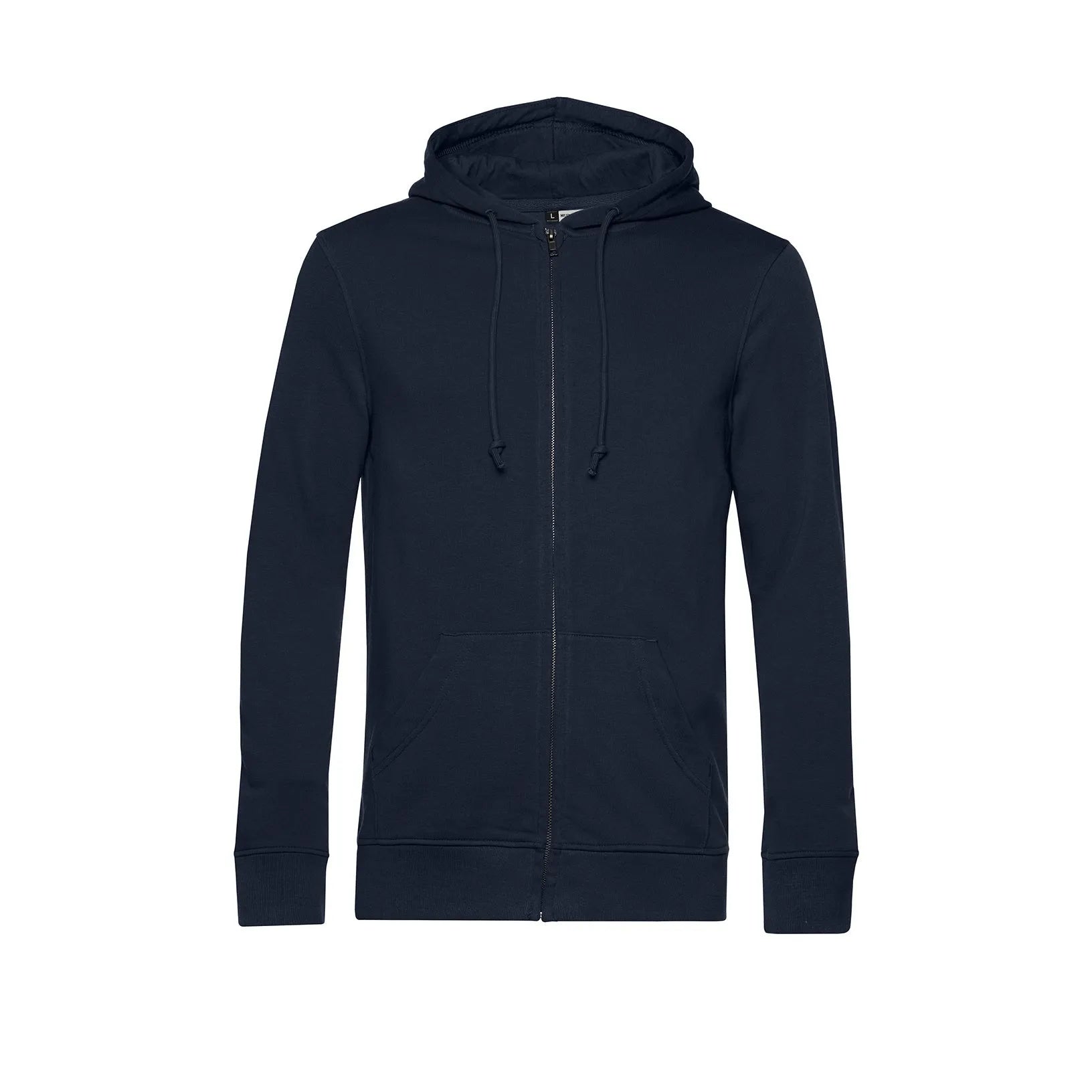 Navy blue hoodie on a white background