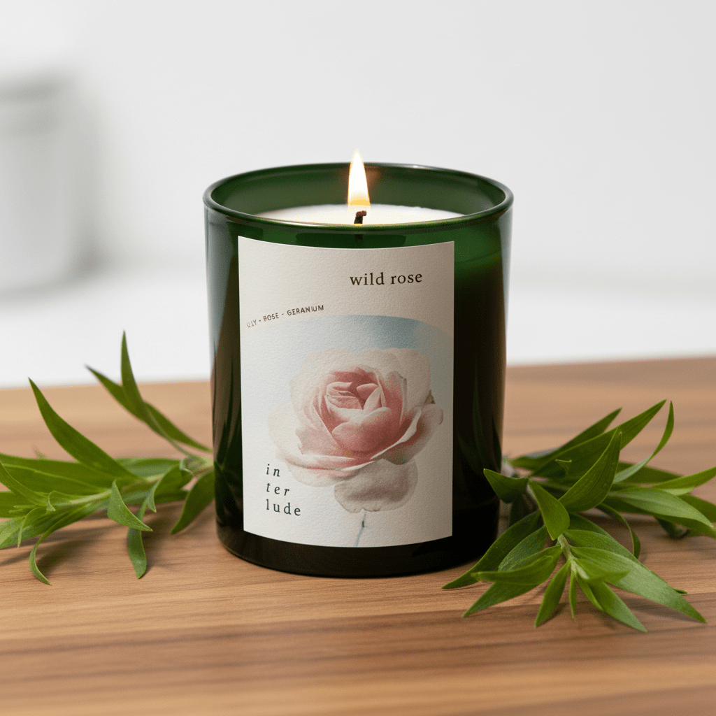 Wild Rose Scented Soy Wax Candle Handmade in the UK & Vegan