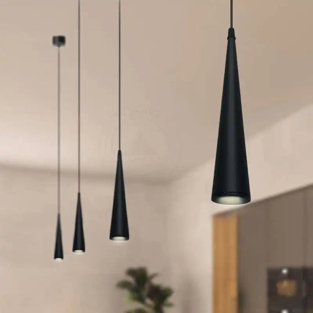 LEDSone UK Ltd Long Cone Pendant Light Black Tube Conical Ceiling Hanging Light ~4594 pendant lightss emmy-jane-boutique.myshopify.com