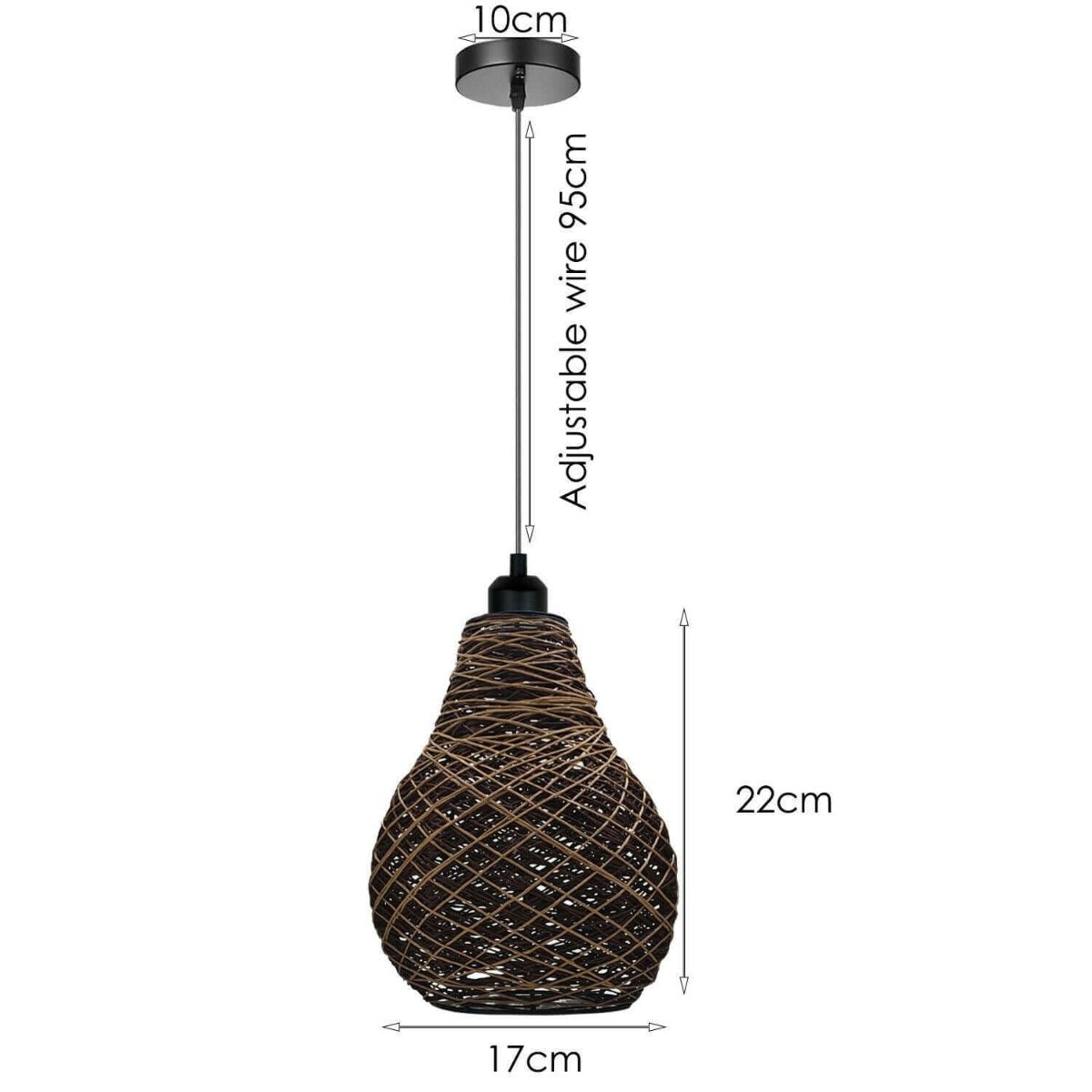 Rattan Wicker Ceiling Pendant Light Shade Hanging Light Antique décor Lampshade~1334-5