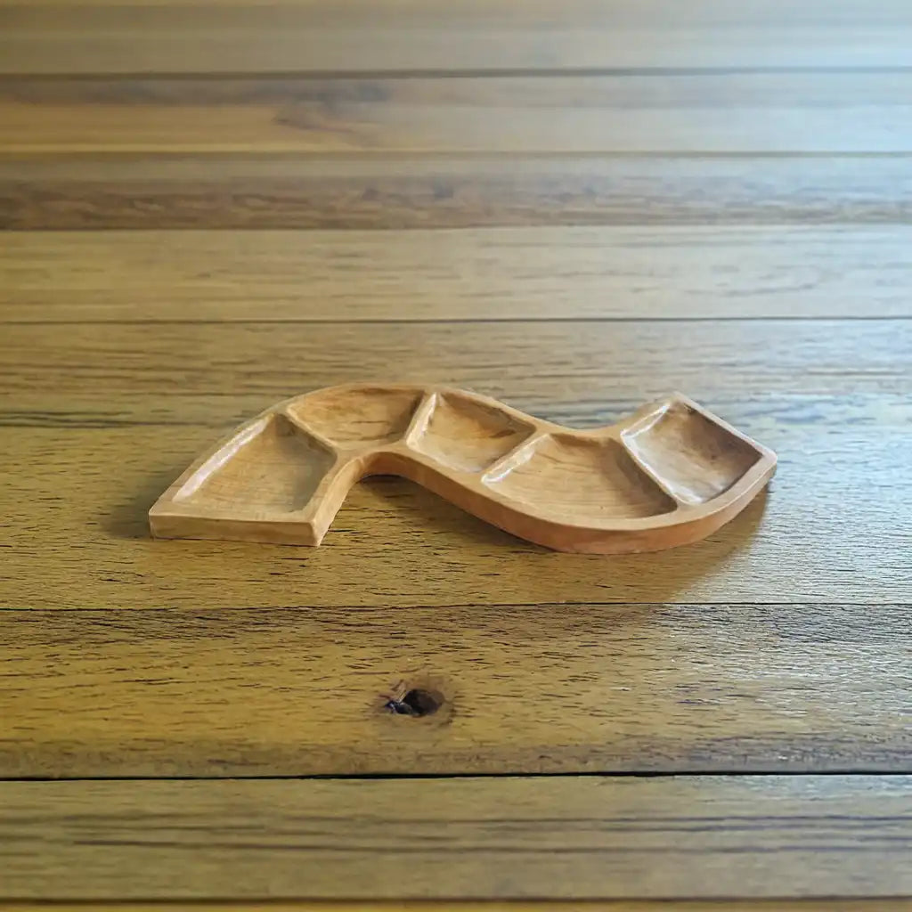 Ancient Wisdom Wooden Snack Tray Snake Shaped Teak Bowl - Sustainably Sourced Home & Garden > Kitchen & Dining > Tableware > Serveware > Serving Platters > Wooden Snack Tray > Snake Shaped Teak Bowl > Sustainably Sourced Seveing Tray emmy-jane-boutique.myshopify.com