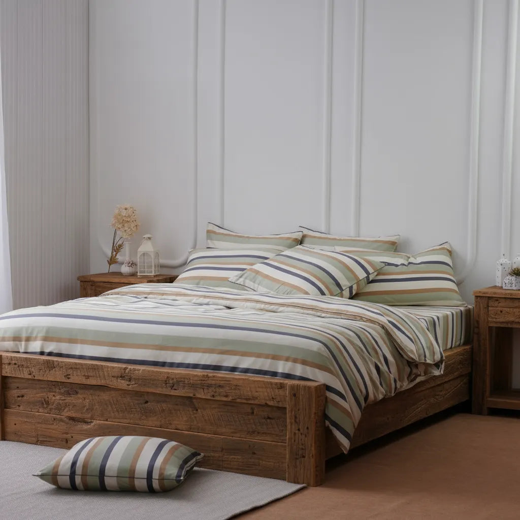 SHEET STORY Bamboo & Cotton Duvet Cover - Ackly Bamboo Harmony Stripe Home & Garden > Linens & Bedding > Bedding > Duvet Covers > Bamboo & Cotton Duvet Covers > Striped Duvet Covers > Natural Duvet Covers emmy-jane-boutique.myshopify.com