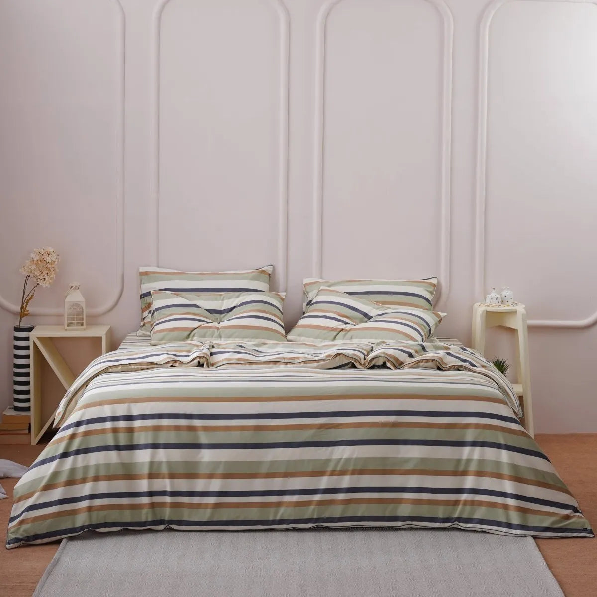 SHEET STORY Bamboo & Cotton Fitted Sheet - Ackly Bamboo Harmony Stripe Home & Garden > Linens & Bedding > Bedding > Bed Sheets > Fitted Sheets > Bamboo & Cotton Sheets > Striped Cotton Fitted Sheets emmy-jane-boutique.myshopify.com