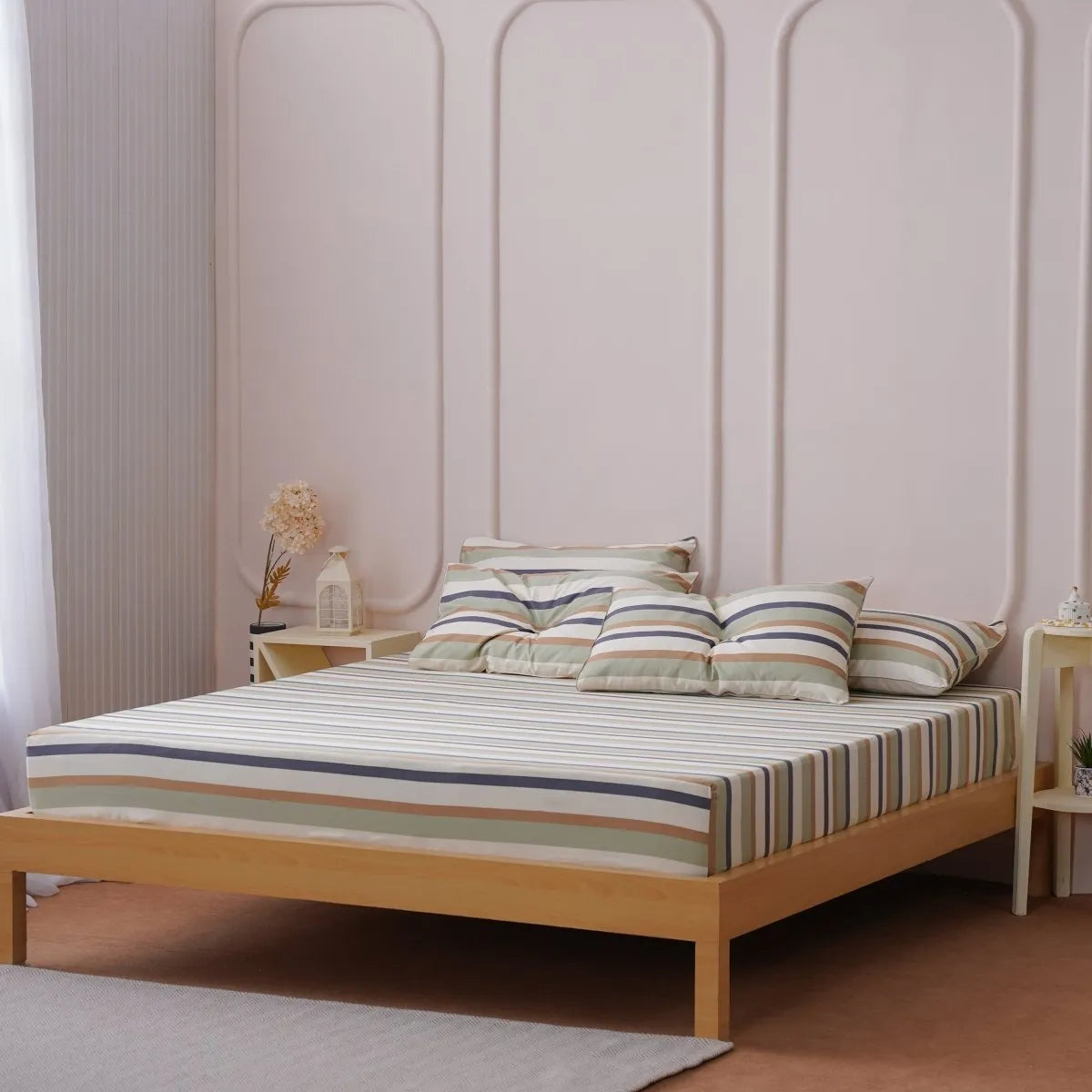 SHEET STORY Bamboo & Cotton Fitted Sheet - Ackly Bamboo Harmony Stripe Home & Garden > Linens & Bedding > Bedding > Bed Sheets > Fitted Sheets > Bamboo & Cotton Sheets > Striped Cotton Fitted Sheets emmy-jane-boutique.myshopify.com