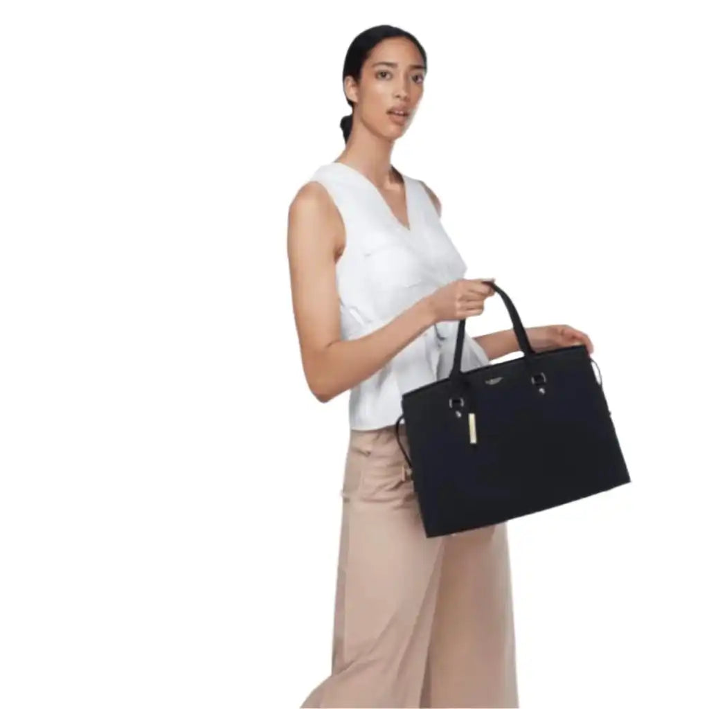 LaBante London Aricia Black Vegan Laptop Bag Luggage & Bags > Briefcases > Laptop Tote Bags > Vegan Laptop Bag > Vegan Work Handbag emmy-jane-boutique.myshopify.com