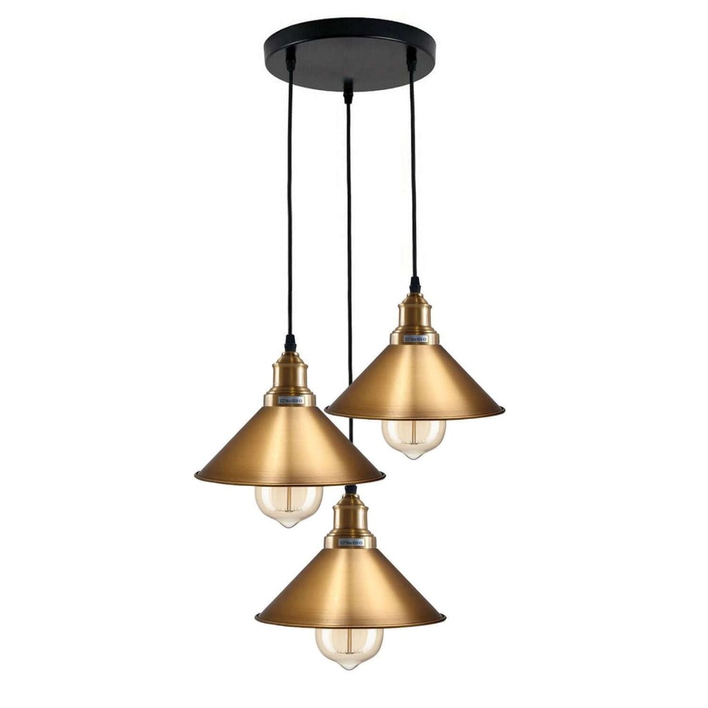 3 Cluster Pendant Light Industrial Vintage Hanging Lamp Loft Indoor Chandelier~1302-15