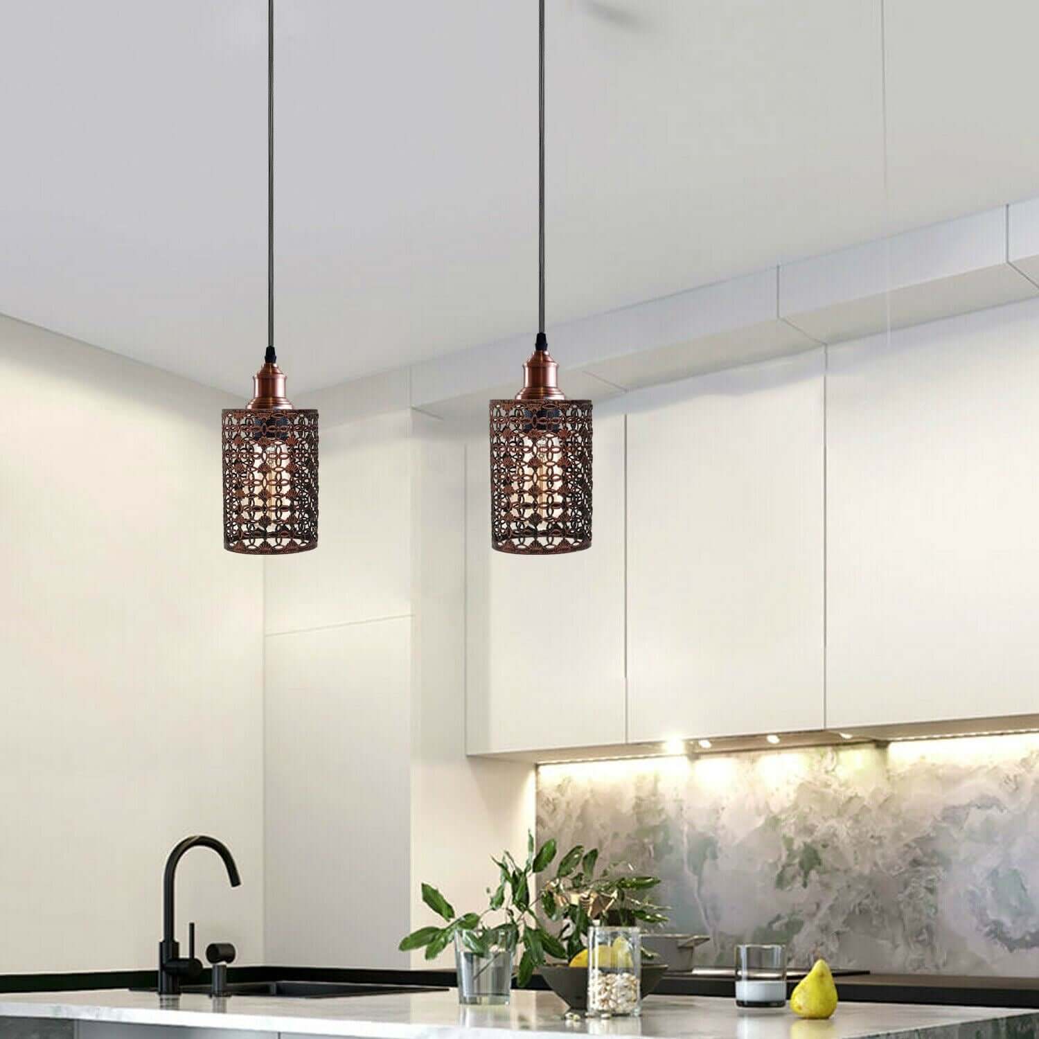 Modern Metal Cage Ceiling Lamp Shade Pendant Light with 95cm Adjustable Cable~1308-35