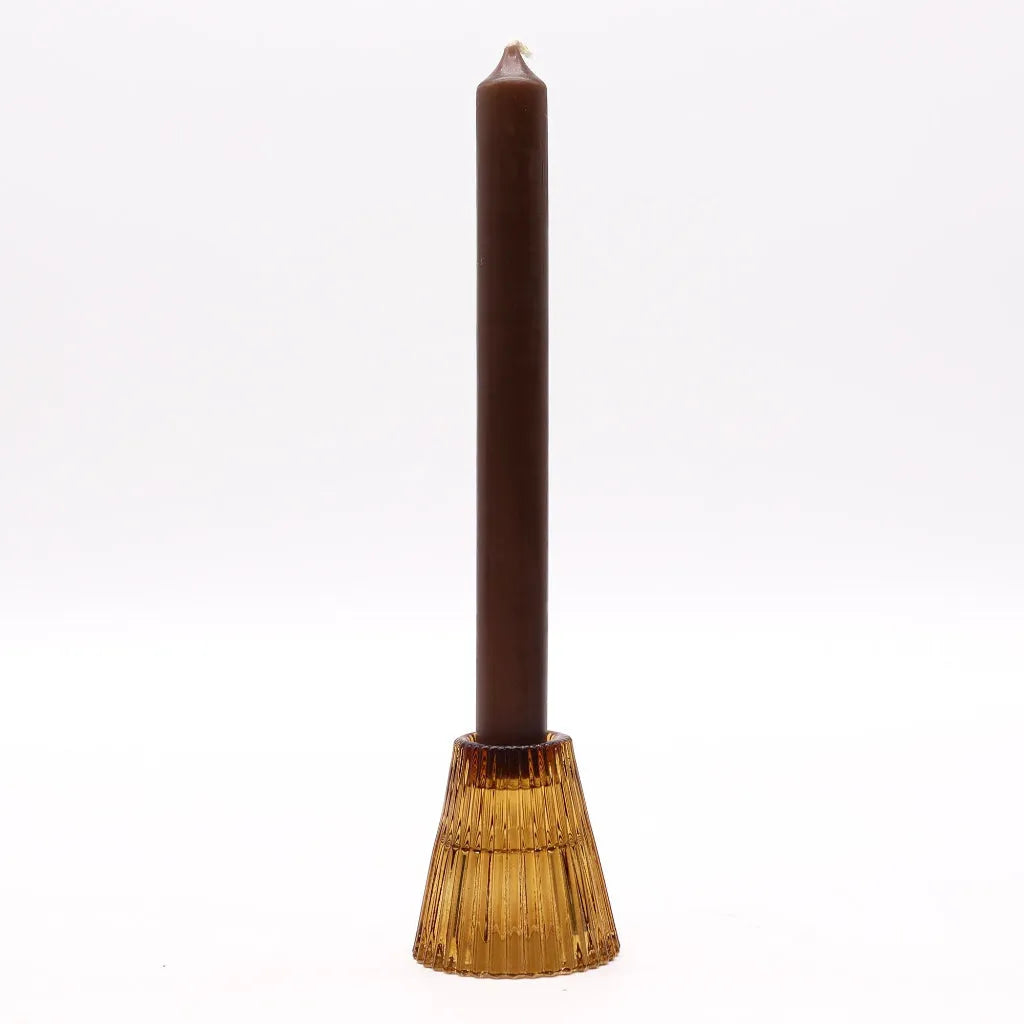 Ancient Wisdom Flip Amber Dinner Candle / Tealight Holder - Antique Amber Home & Garden > Decor > Home Fragrance Accessories > Candle Holders > Glass Candle Holders > Orange Candle Holders emmy-jane-boutique.myshopify.com