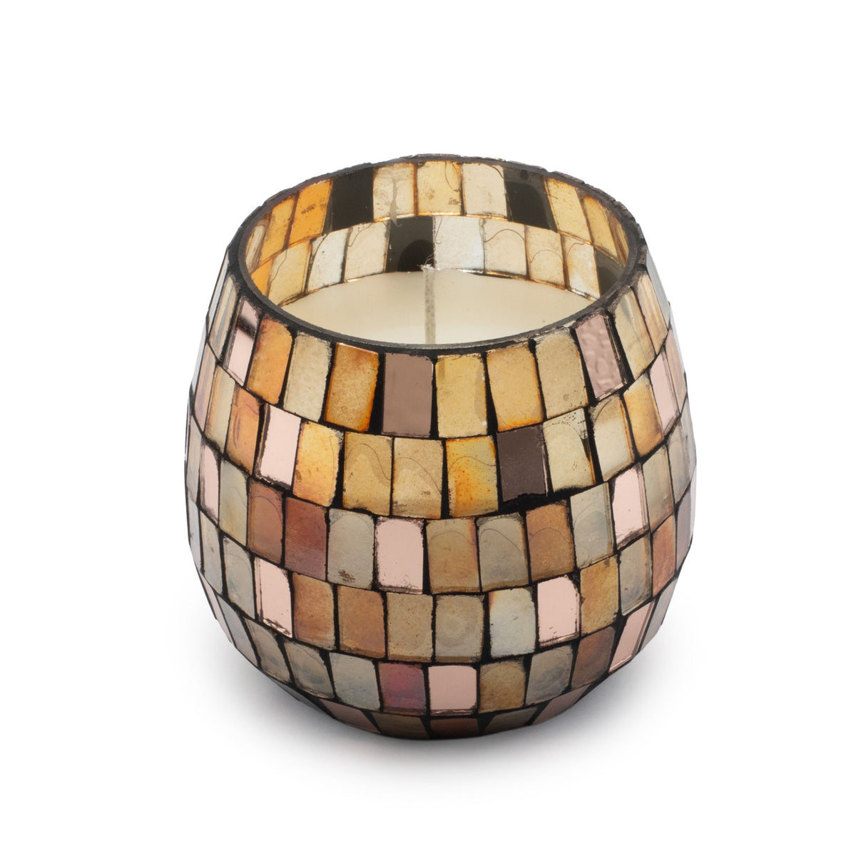 Amber glass candle
