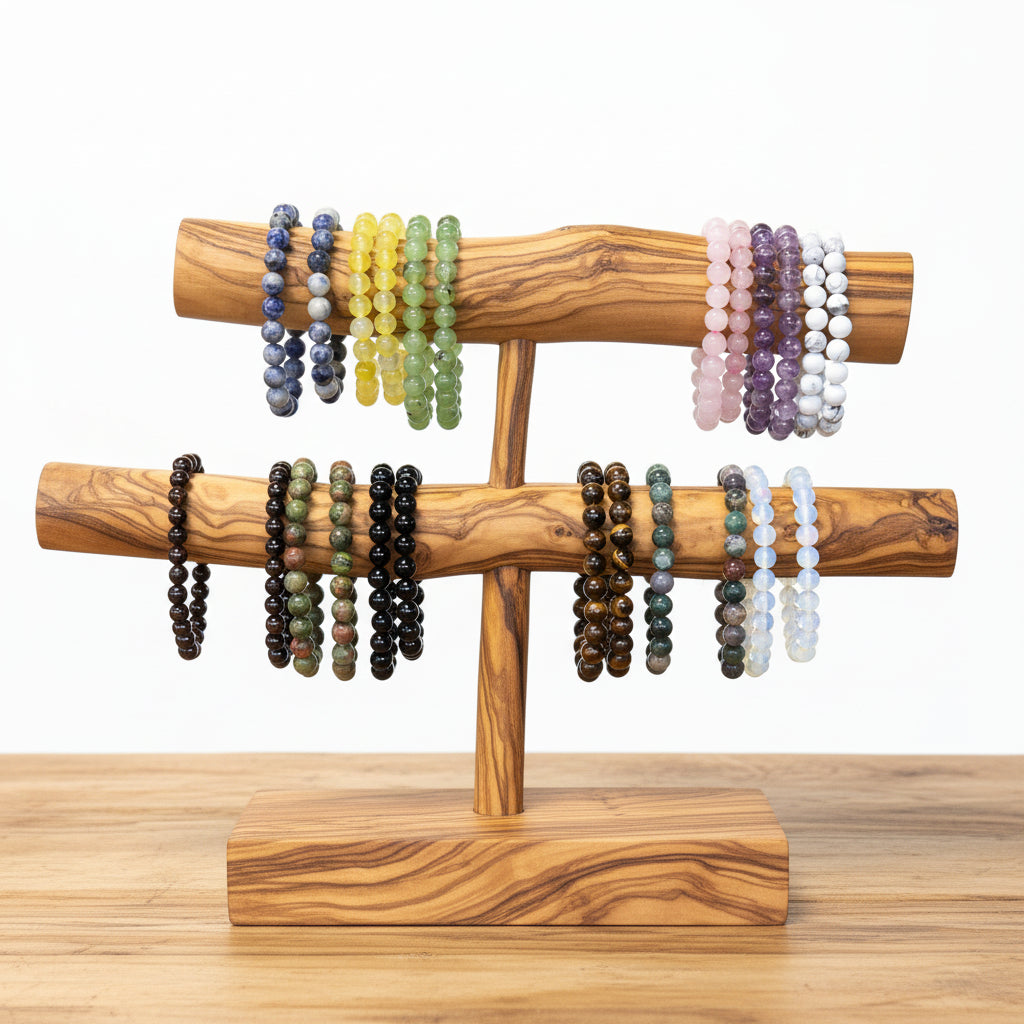 Beaded Gemstone Bracelet with Stretch Fit