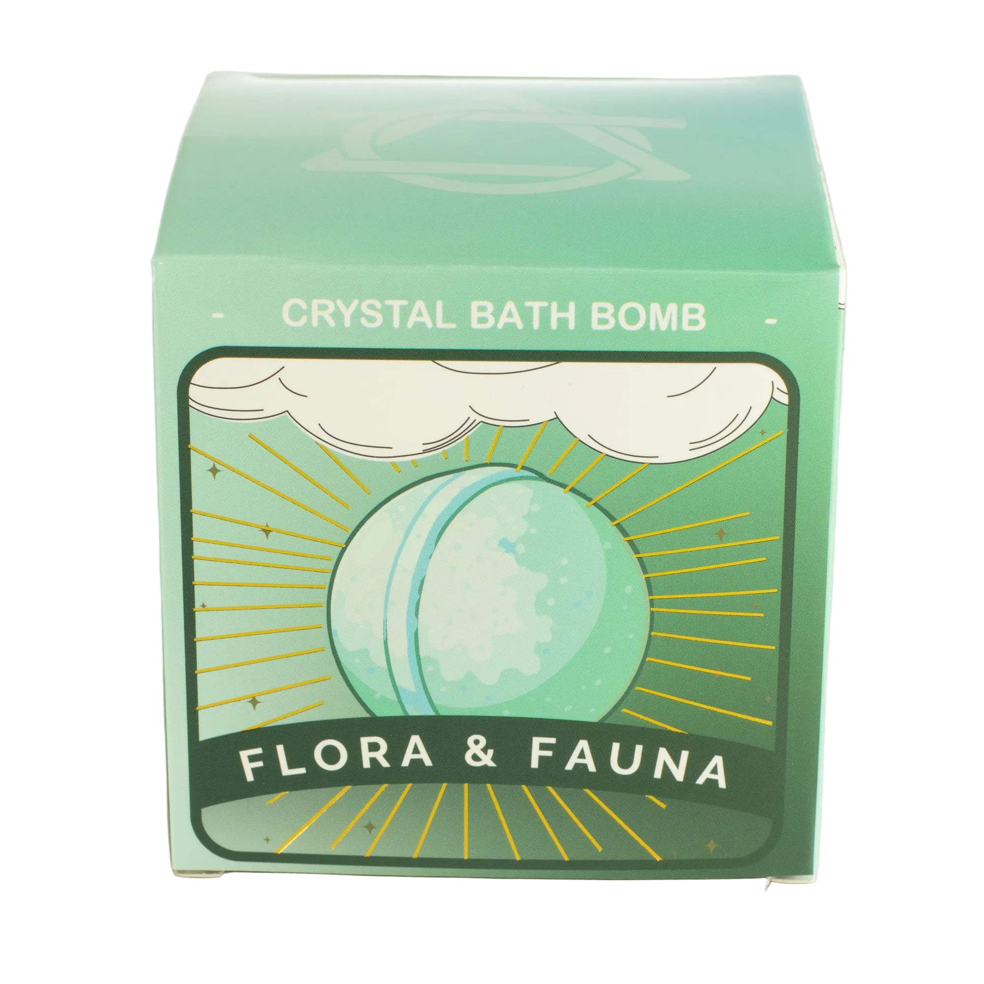 Box of Flora & Fauna crystal bath bomb on a white background