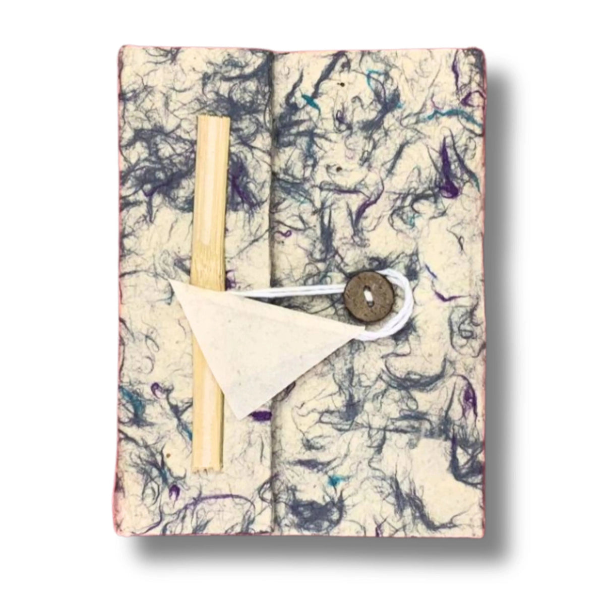 Large Lokta Mixed Blue Cotton Notebook (21x15cm) - 45 leaves - inc bookmark