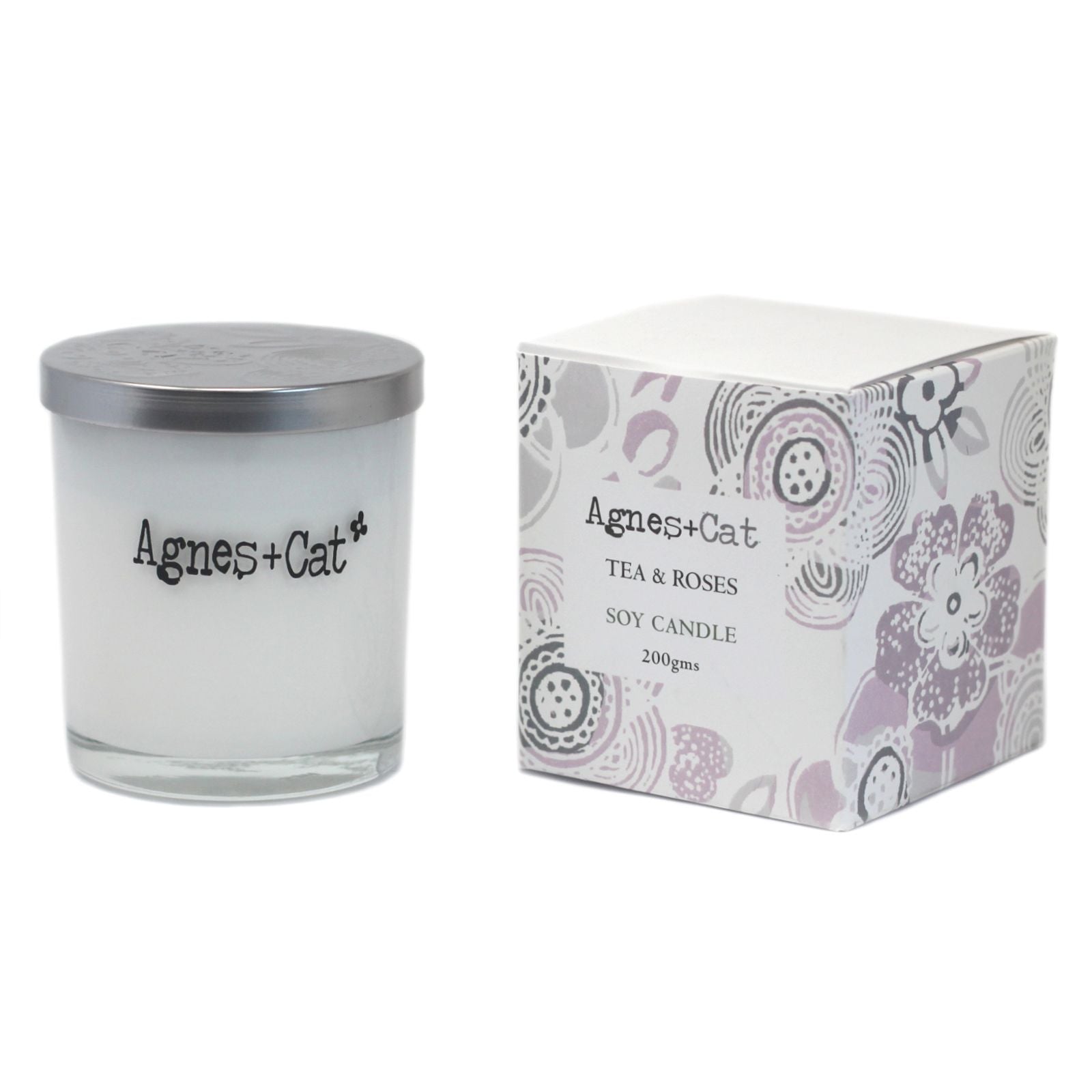 Glass Votive Candle - Tea and Roses