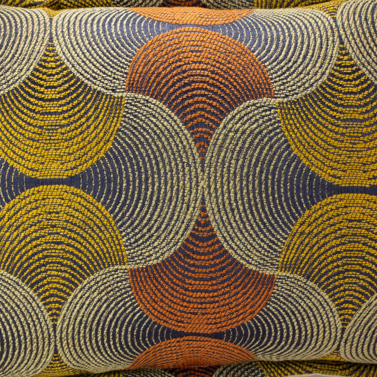 Urban Swirl cushion cover label and cotton fabric detail