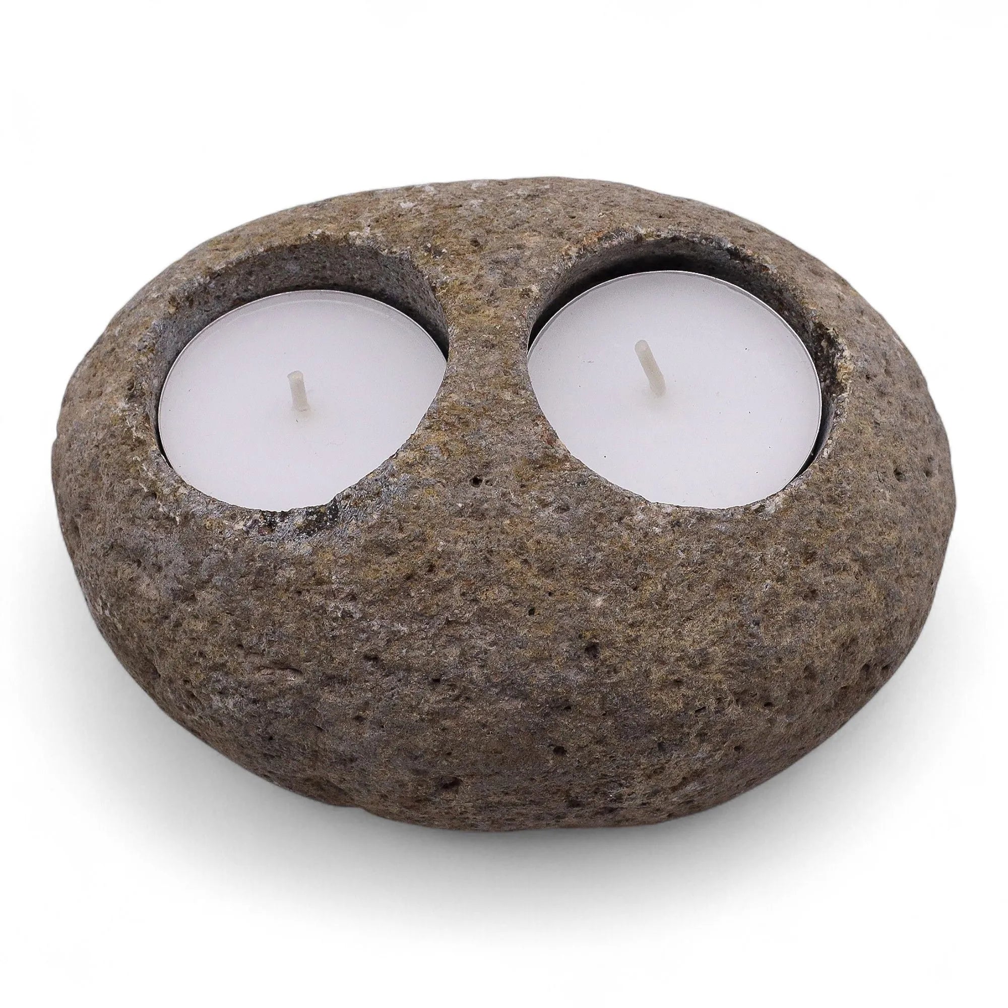 AW-Dropship Natural Riverstone Candle Holder - Double Nightlight Riverside Stone Candle Holders emmy-jane-boutique.myshopify.com