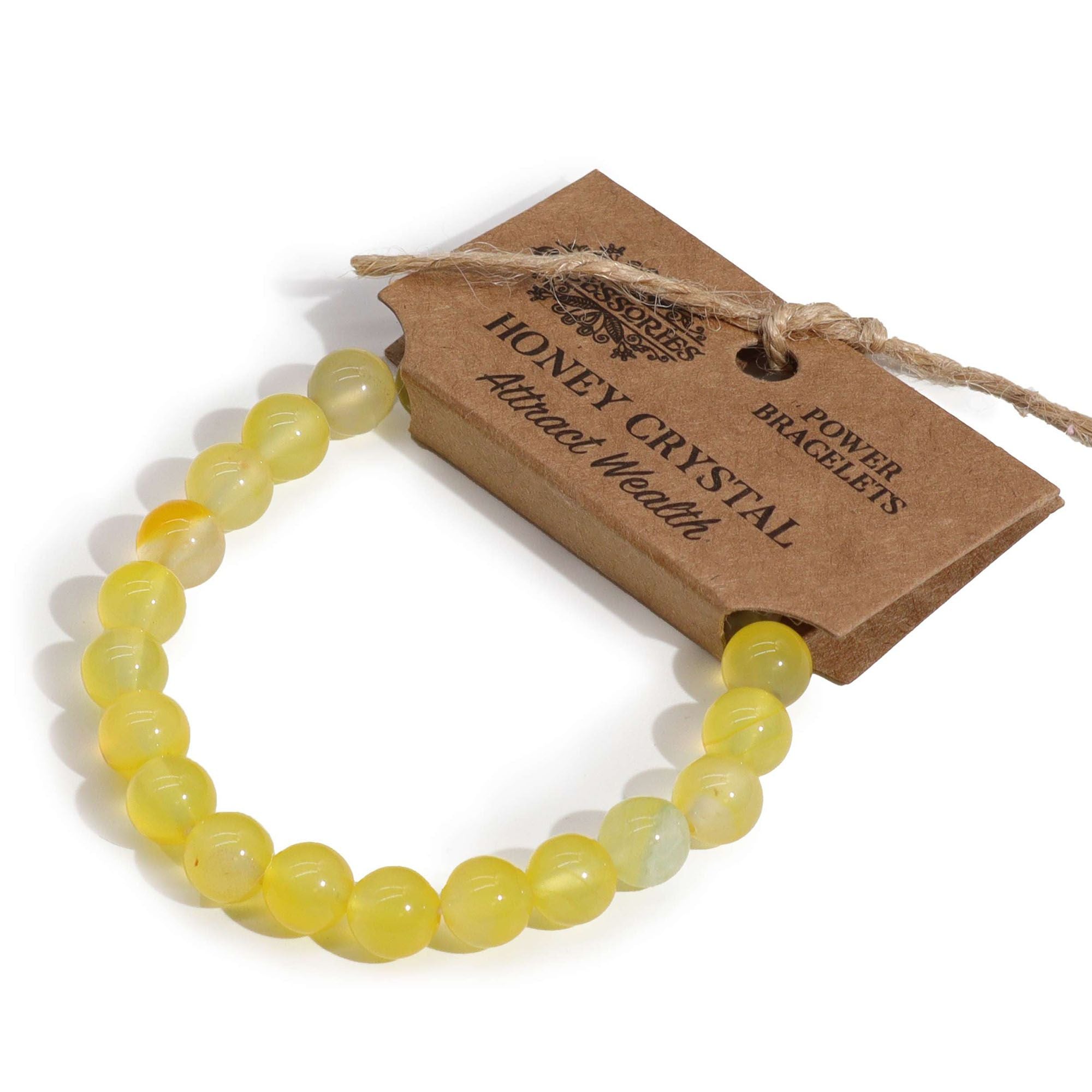 Honey Crystal Beaded Gemstone Bracelet