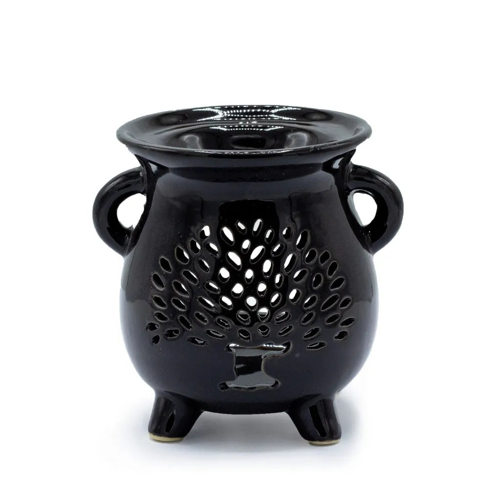 Ancient Wisdom Cauldron Oil Burner - Tree of Life Wax Melt Burner - Black Ceramic Home & Garden > Decor > Home Fragrance Accessories > Aroma Diffusers > Ceramic Oil Burners > Cauldron Oil Burner > Tree of Life Wax Melt Burner > Black Oil Burners emmy-jane-boutique.myshopify.com