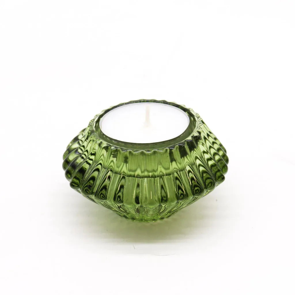 Ancient Wisdom Green Dinner Candle / Tealight Holder - Garden Jade Flower Flip Home & Garden > Decor > Home Fragrance Accessories > Candle Holders > Glass Candle Holders > Green Candle Holders emmy-jane-boutique.myshopify.com