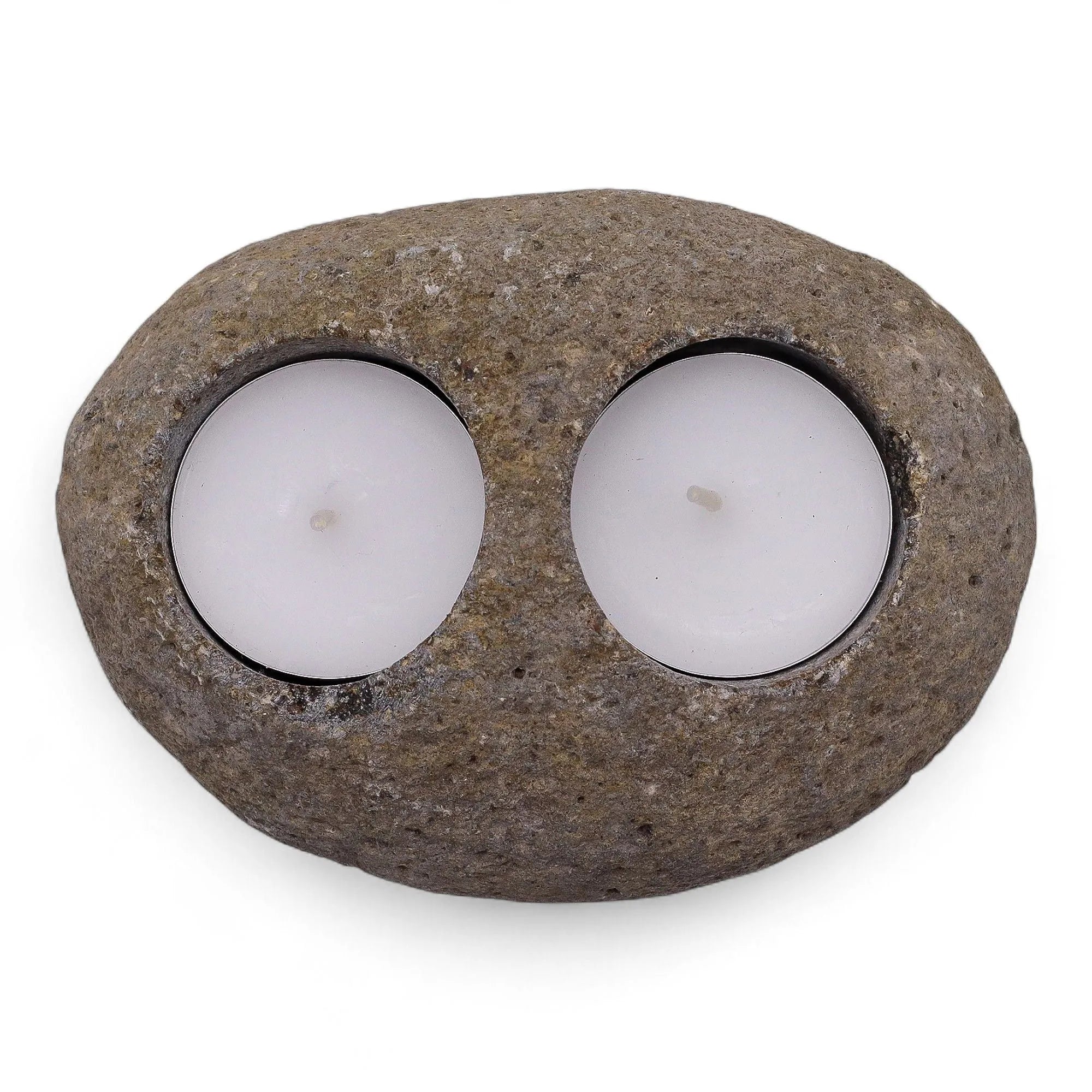 AW-Dropship Natural Riverstone Candle Holder - Double Nightlight Riverside Stone Candle Holders emmy-jane-boutique.myshopify.com
