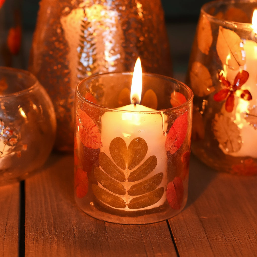 AW-Dropship Natural Floral Glass - Straight Candle Holder - Primavera -  (8x8cm) Natural Floral Glass Candle Holders emmy-jane-boutique.myshopify.com