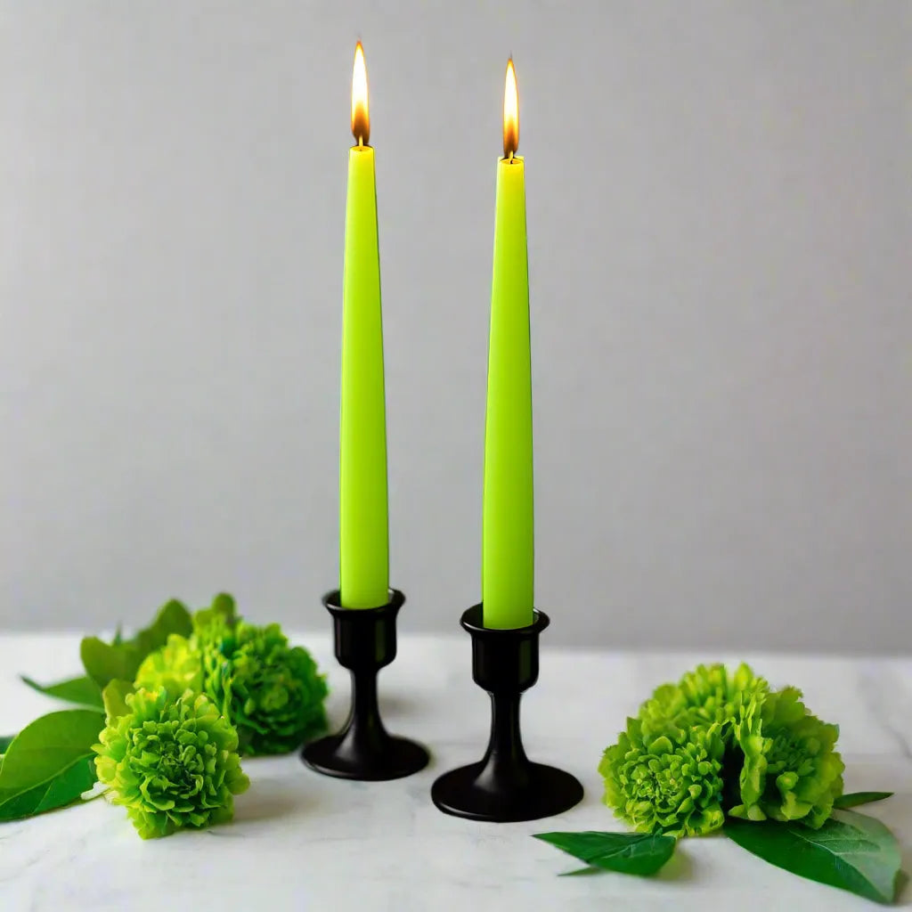 Ancient Wisdom Non Drip Taper Candles - Green - Unscented Candles Box of 10 Home & Garden > Decor > Home Fragrances > Candles > Pack Of 10 Taper Candles > Non Drip Candles emmy-jane-boutique.myshopify.com