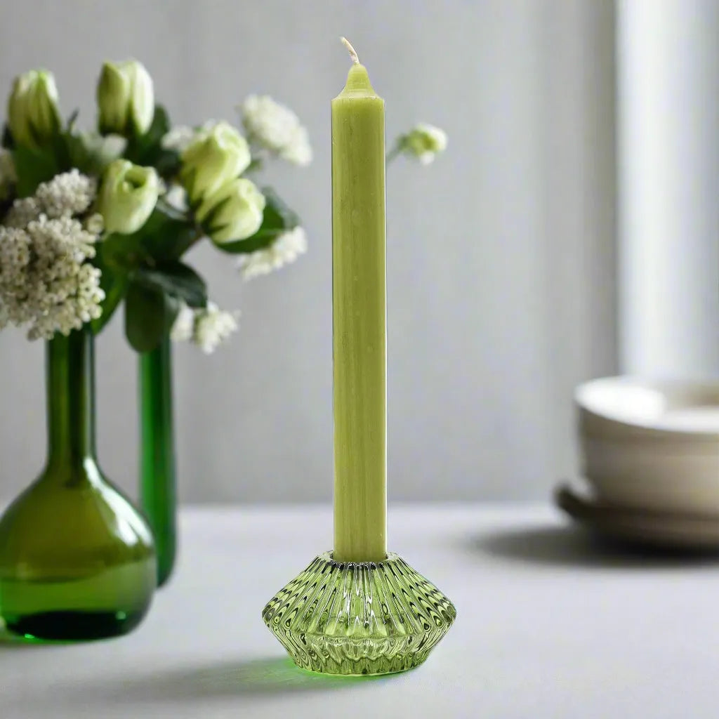 Ancient Wisdom Green Dinner Candle / Tealight Holder - Garden Jade Flower Flip Home & Garden > Decor > Home Fragrance Accessories > Candle Holders > Glass Candle Holders > Green Candle Holders emmy-jane-boutique.myshopify.com