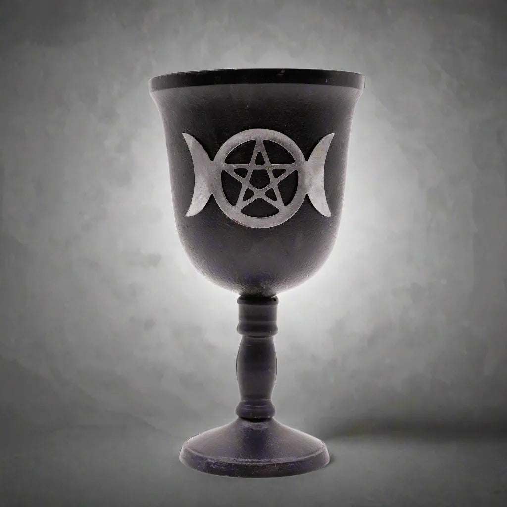 Ancient Wisdom Iron Ritual Goblet - Triple Moon - 20x11cm Ritual Chalice Religious & Ceremonial > Religious Items > Ritual Chalices > Iron Ritual Goblet - Triple Moon - 20x11cm Ritual Chalice emmy-jane-boutique.myshopify.com