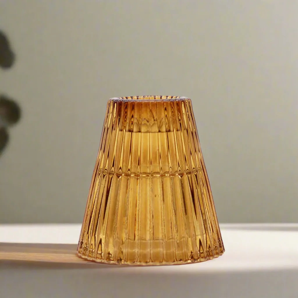 Ancient Wisdom Flip Amber Dinner Candle / Tealight Holder - Antique Amber Home & Garden > Decor > Home Fragrance Accessories > Candle Holders > Glass Candle Holders > Orange Candle Holders emmy-jane-boutique.myshopify.com