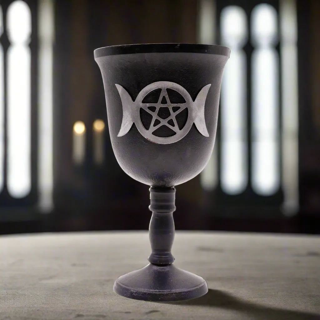 Ancient Wisdom Iron Ritual Goblet - Triple Moon - 20x11cm Ritual Chalice Religious & Ceremonial > Religious Items > Ritual Chalices > Iron Ritual Goblet - Triple Moon - 20x11cm Ritual Chalice emmy-jane-boutique.myshopify.com