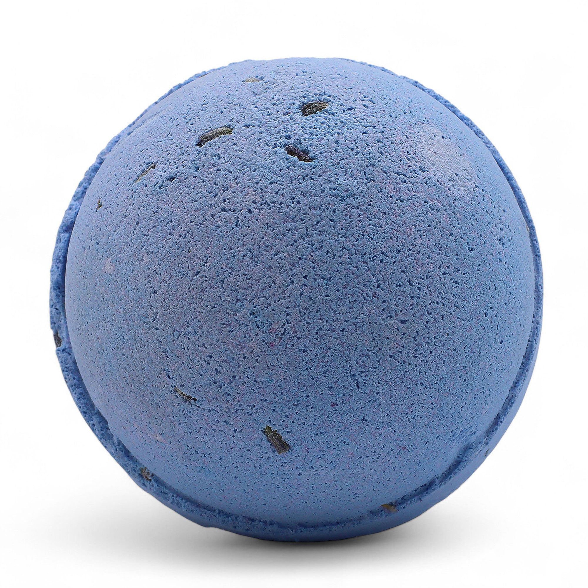 Blue bath bomb on a white background