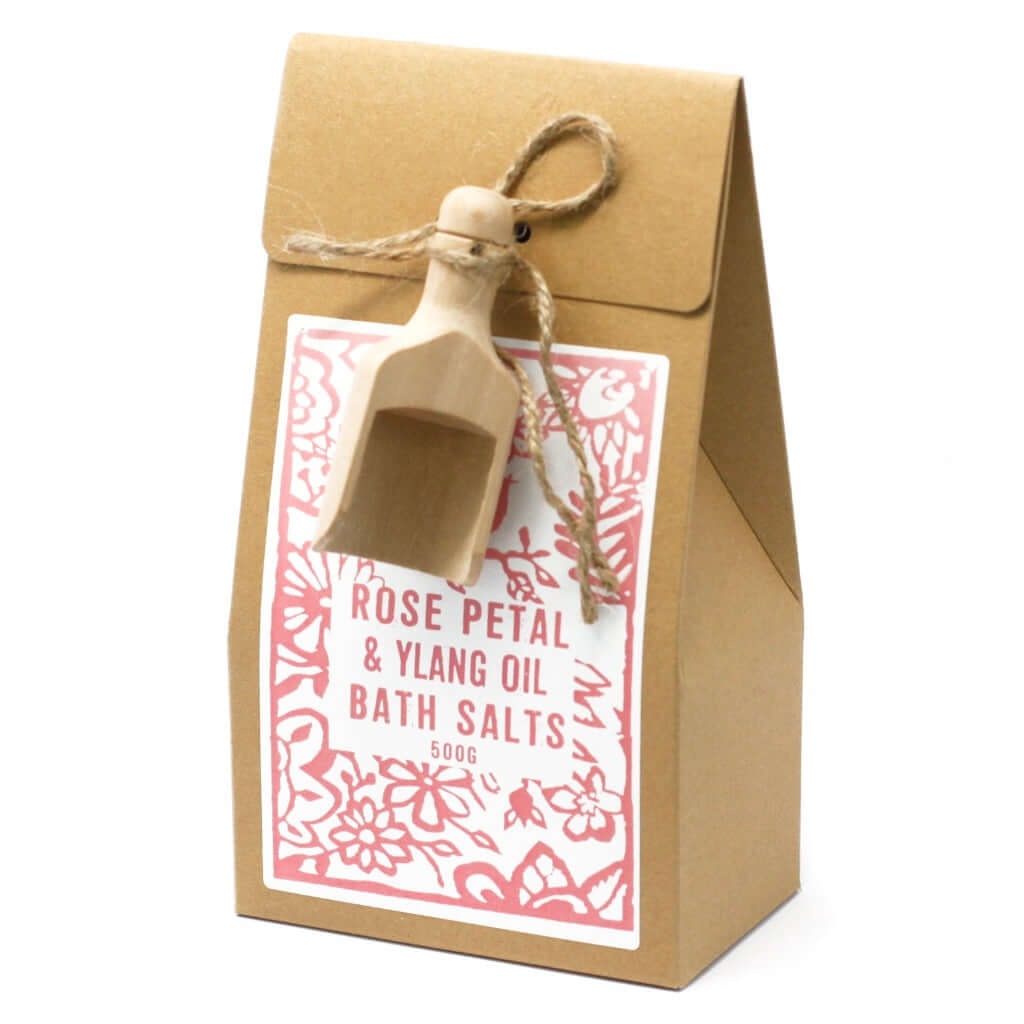 Emmy Jane - Natural Bath Salts - 500g Agnes & Cat - Vegan Friendly. Agnes & Cat bath salts are mixed and packed in small batches in our production room in Sheffield. We use natural and vegan-friendly ingredients. All bath salts are beautifully presented in a box with an attached wooden scoop.