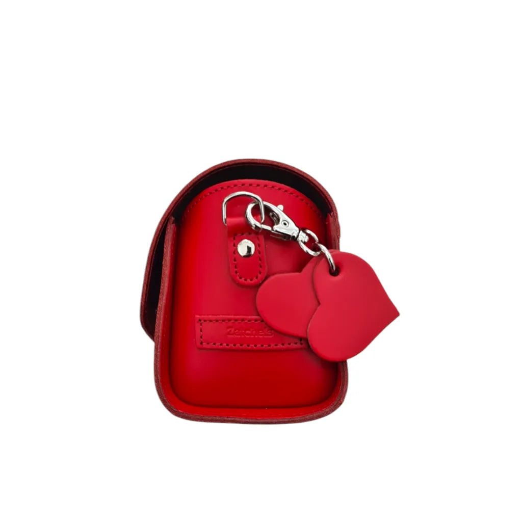 Zatchels Bauble Handmade Leather Handbag - Love Hearts - Pillar Box Red Clothing & Accessories > Handbags, Wallets & Cases > Handbags > Shoulder Bags > Handmade Leather Handbags > Red Handbags > 3 Way Bags Shoulder Cross Body Clutch emmy-jane-boutique.myshopify.com