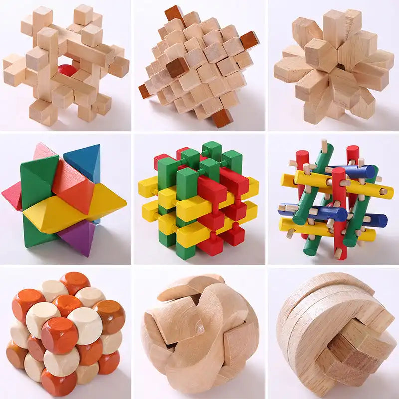 Wooden Kong Ming Luban Lock Puzzle