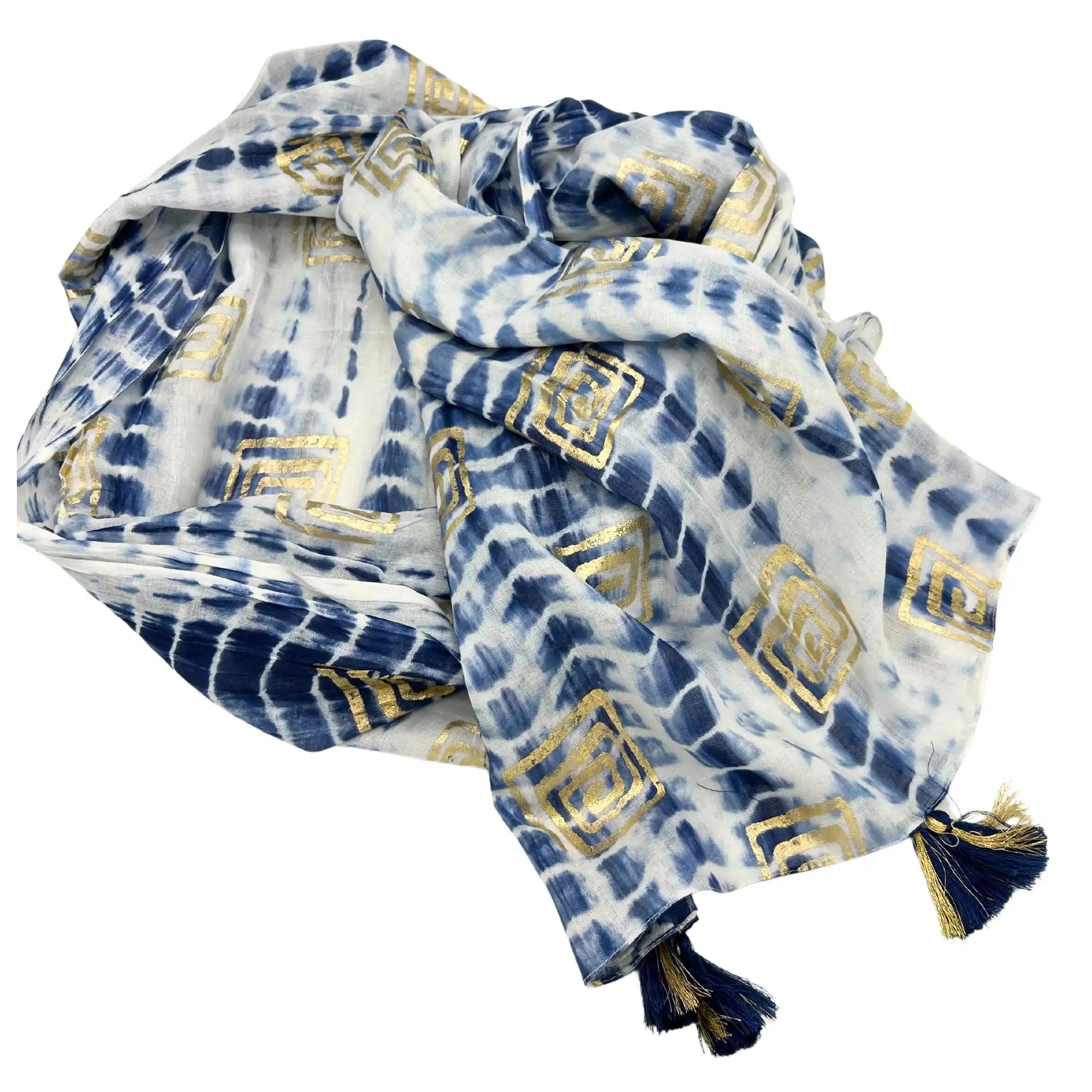 Ancient Wisdom Hand-Painted Cotton Scarf Sarong - Versatile Pario Beach Cover-Up Clothing & Accessories > Clothing Accessories > Scarves & Snoods > Scarves > Cotton Scarves > Hand Painted Scarves > Pario Scarf > Sarongs > Beach Cover Ups emmy-jane-boutique.myshopify.com