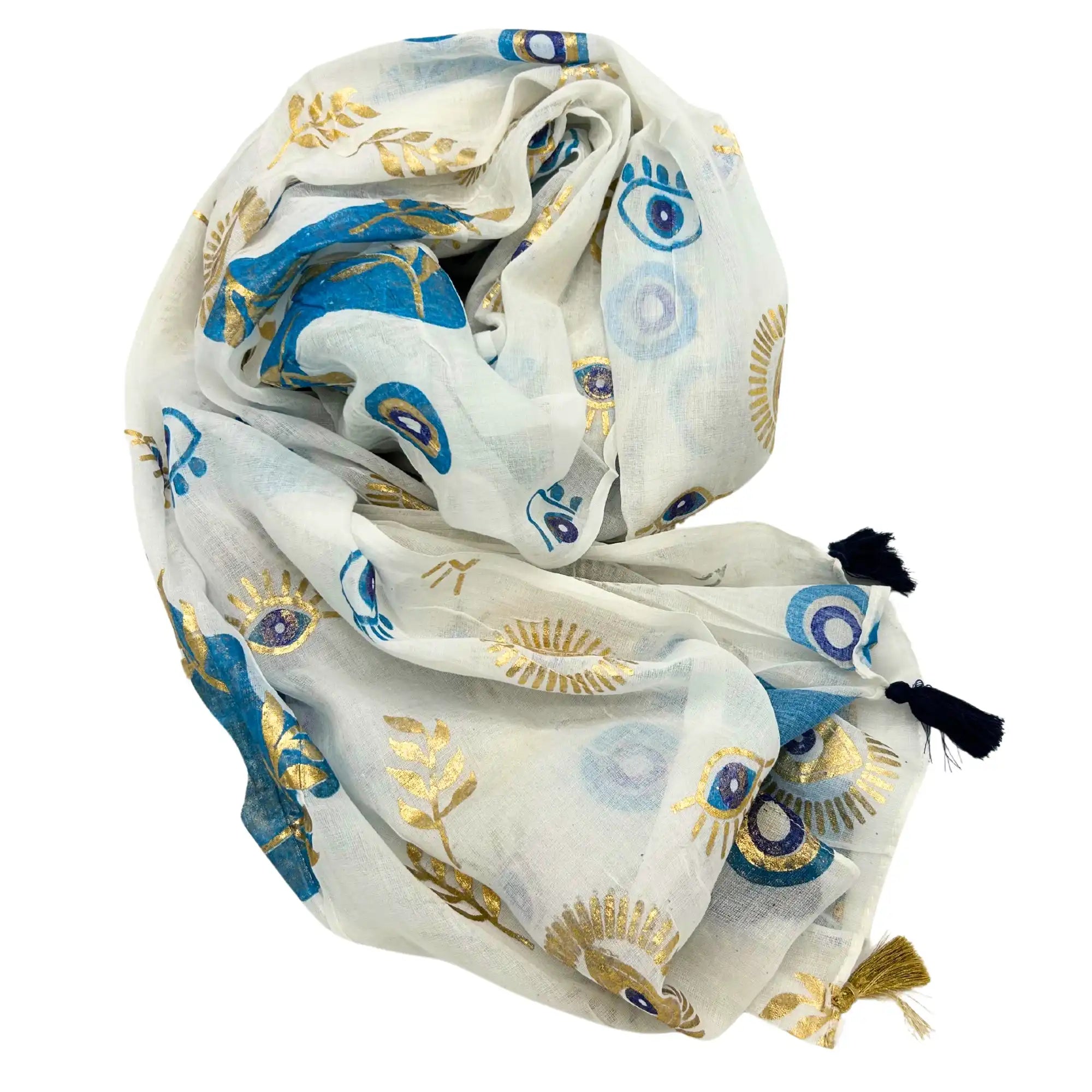Ancient Wisdom Hand-Painted Cotton Scarf Sarong - Versatile Pario Beach Cover-Up Clothing & Accessories > Clothing Accessories > Scarves & Snoods > Scarves > Cotton Scarves > Hand Painted Scarves > Pario Scarf > Sarongs > Beach Cover Ups emmy-jane-boutique.myshopify.com