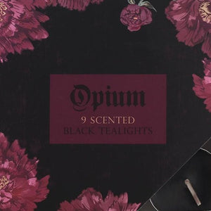 This pack of opium-scented candles is both beautifully scented and beautifully presented in floral design packaging. Black in colour, the tealights are made from paraffin wax and have an approx 3 hours burn time per tealight. Product Dimensions: H2cm x W12cm x D12cm Packaged Dimensions: H2cm x W12cm x D12cm
