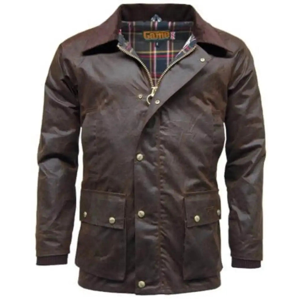 Game Antique Wax Jacket - Game Barker Apparel & Accessories > Clothing > Outerwear > Coats & Jackets > Wax Jacket > Game Jacket > Mens Waxed Cotton Coat emmy-jane-boutique.myshopify.com