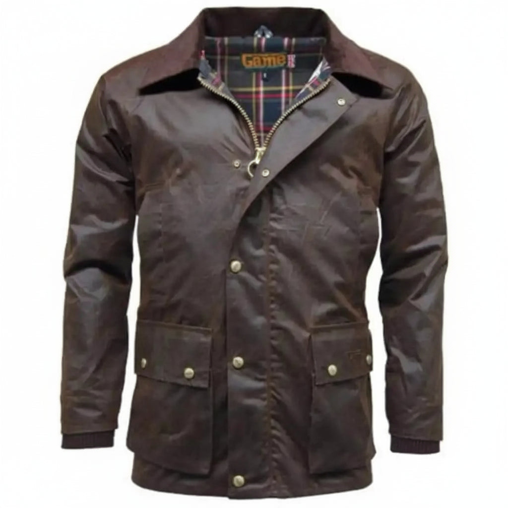 Game Antique Wax Jacket - Game Barker Apparel & Accessories > Clothing > Outerwear > Coats & Jackets > Wax Jacket > Game Jacket > Mens Waxed Cotton Coat emmy-jane-boutique.myshopify.com