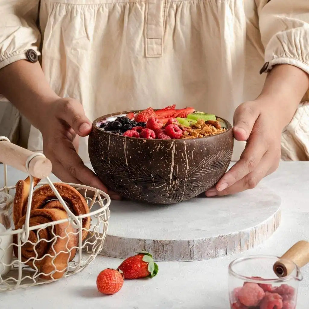 Jungle Culture Eco-friendly Organic Coconut Bowls & Spoons - Set of 4 & Free Bamboo Straws Home & Garden > Kitchen & Dining > Tableware > Dinnerware > Dinnerware Sets > Bowl Sets > Eco-Friendly Coconut Bowls emmy-jane-boutique.myshopify.com