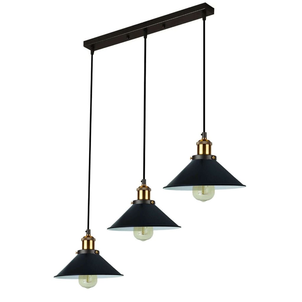 Industrial Pendant Light with 3 Heads Cone Style Chandelier ~1301-5