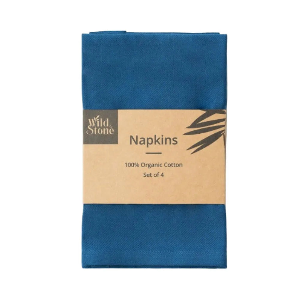 Wild And Stone Organic Cotton Napkins - Blue Green Grey Red Sand - Set of 4 Home & Garden > Linens & Bedding > Table Linen > Cloth Serviettes > Napkins > Organic Cotton Napkins > Blue Green Grey Red Sand Napkins > Set of 4 Napkins emmy-jane-boutique.myshopify.com