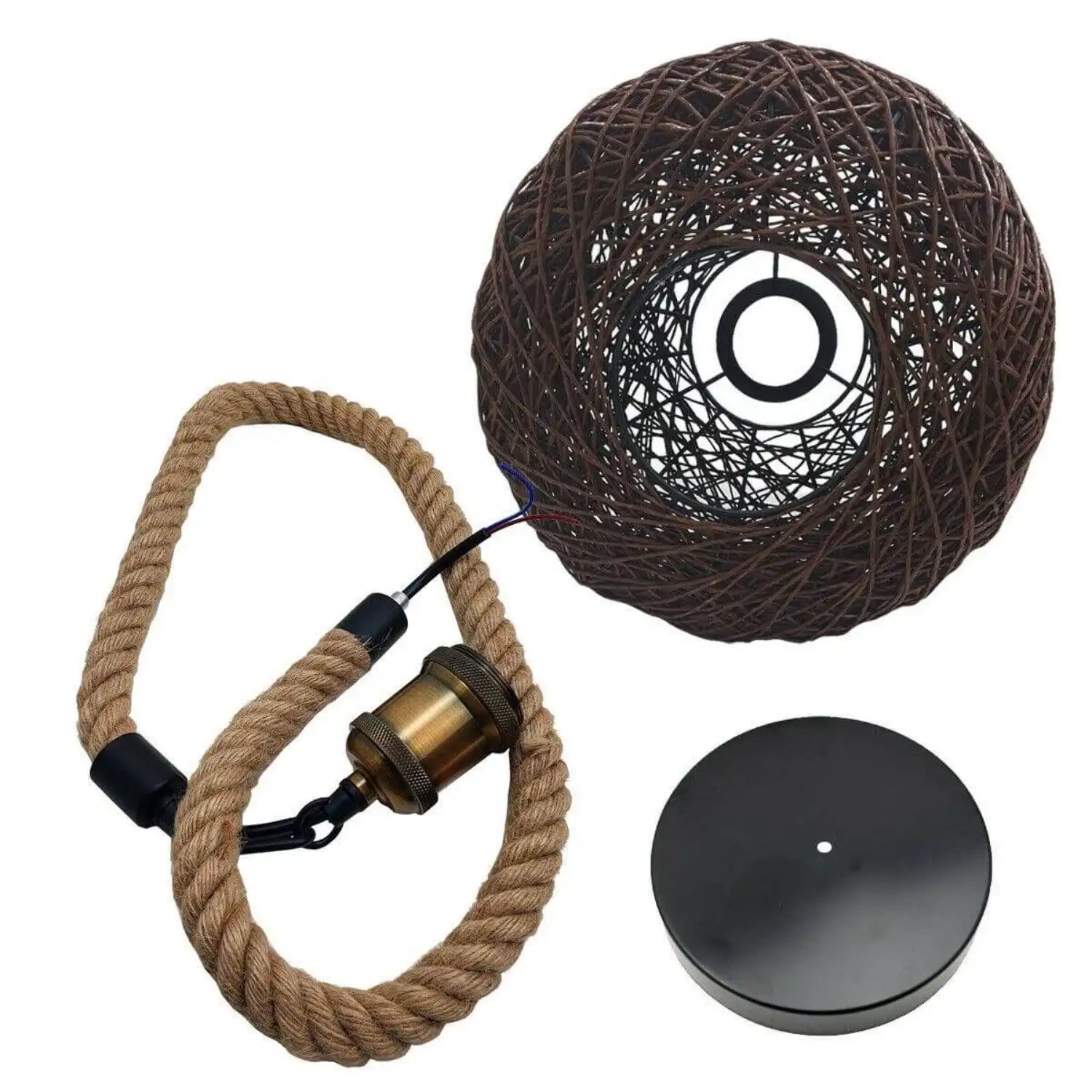 LEDSone Rattan Ceiling Light Lamp Hanging Hemp Rope Home & Garden > Lighting > Lighting Fixtures > Ceiling Light Fixtures > Ceiling Lights > Pendant Lights > Hemp Rope Lights emmy-jane-boutique.myshopify.com