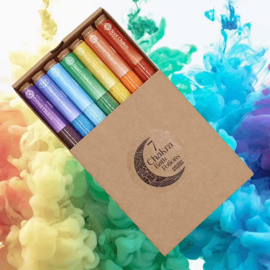 Ancient Wisdom Aromatherapy Bath Salt Gift Set - Chakra Bath Salts & Essential Oils Health & Beauty > Personal Care > Cosmetics > Bath & Body > Bath Additives > Bath Salts > Bath Salts Gift Sets > Aromatherapy Bath Salt Gift Set > Chakra Bath Salts & Essential Oils emmy-jane-boutique.myshopify.com