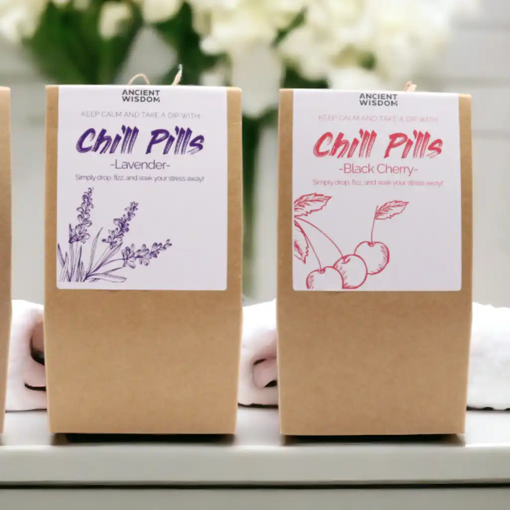 Ancient Wisdom Bath Bomb Gift - Chill Pill Gift Packs - Mini Bath Bomb Gift Set Health & Beauty > Personal Care > Cosmetics > Bath & Body > Bath Additives > Bath Bombs > Mini Bath Bombs with Essential Oils > Aromatherapy Bath Bomb Gift > Chill Pill Bath and Body Gift Set emmy-jane-boutique.myshopify.com