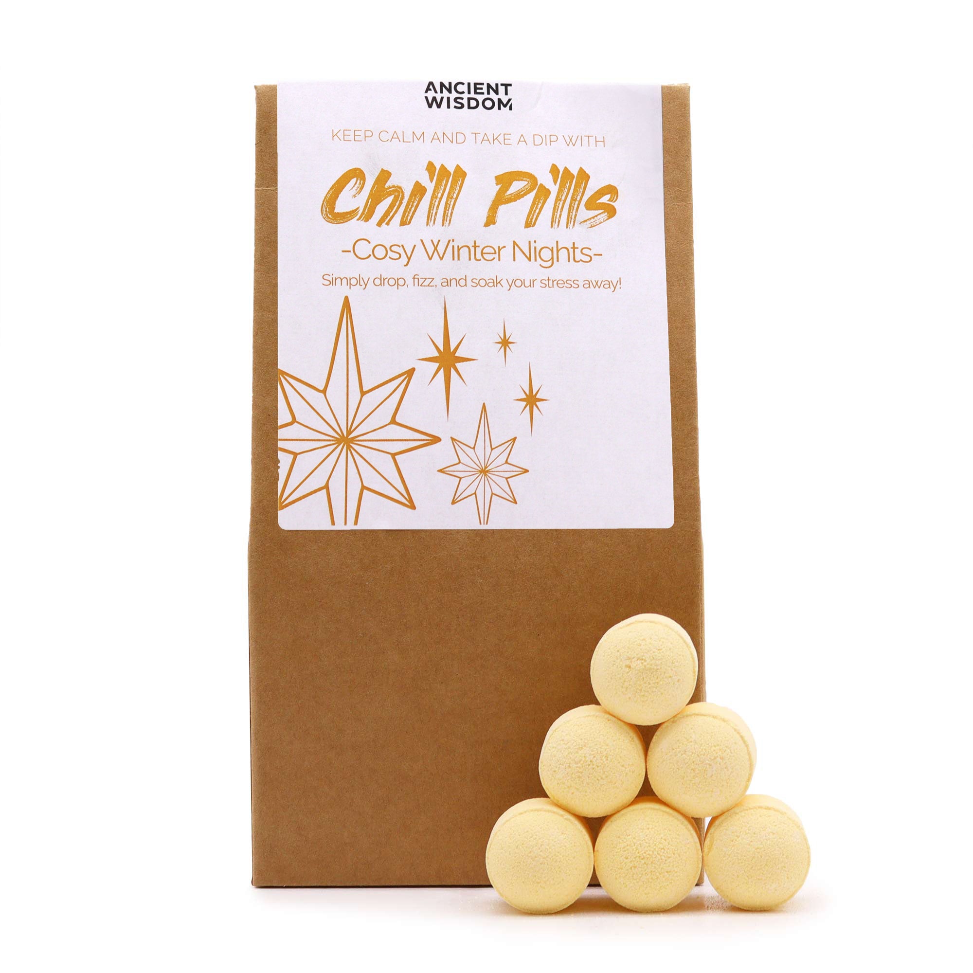 Christmas Bath Bombs - Festive Chill Pills Xmas Gift - Plastic-Free & Vegan