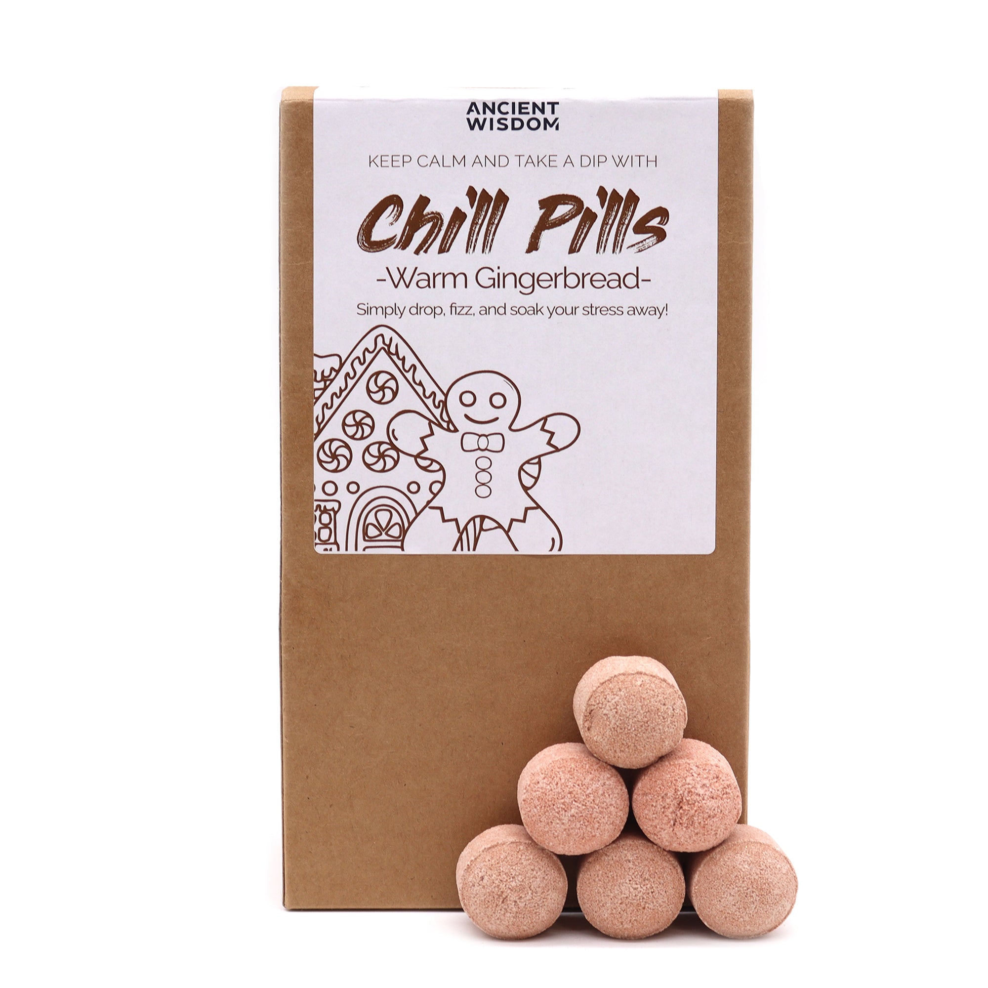 Christmas Bath Bombs - Festive Chill Pills Xmas Gift - Plastic-Free & Vegan